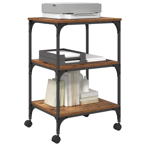 STOJAK REGAŁ PÓŁKA NA DRUKARKĘ STARE DREWNO 50X41X75CM