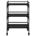 WÓZEK KUCHENNY CZARNY DĄB 50X35X75.5CM