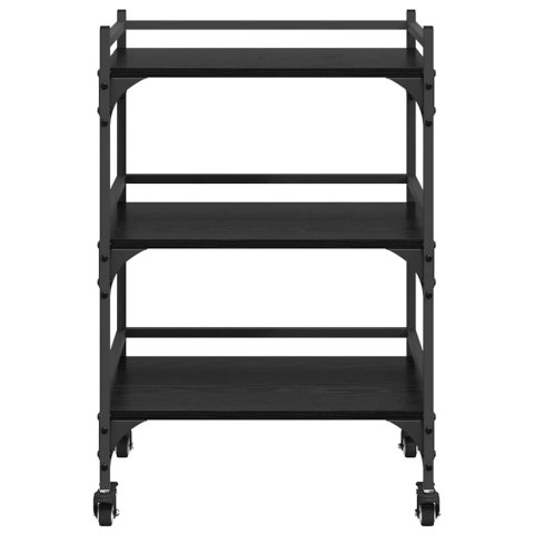 WÓZEK KUCHENNY CZARNY DĄB 50X35X75.5CM