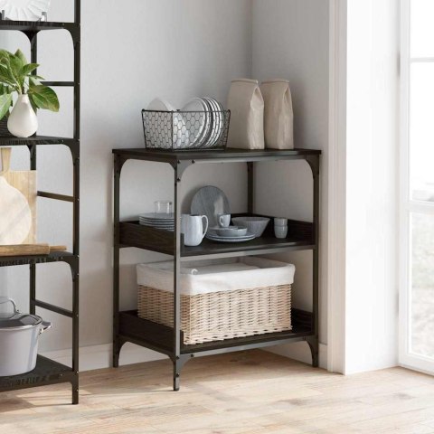 WÓZEK KUCHENNY CZARNY DĄB 60X41X80.5CM