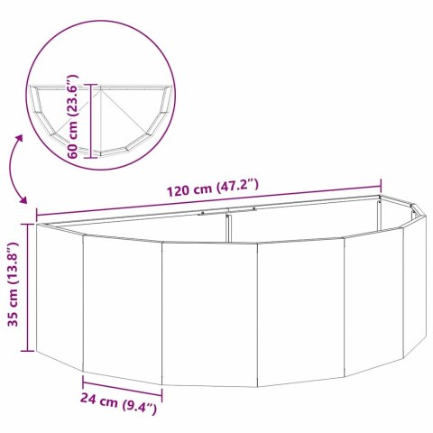 VidaXL Donica Zielony oliwkowy 120 x 60 x 35 cm Stal
