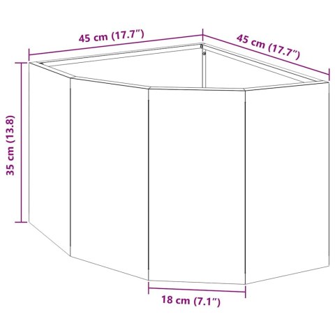 VidaXL Doniczka Różnorożna Biały 45 x 45 x 35 cm Stal