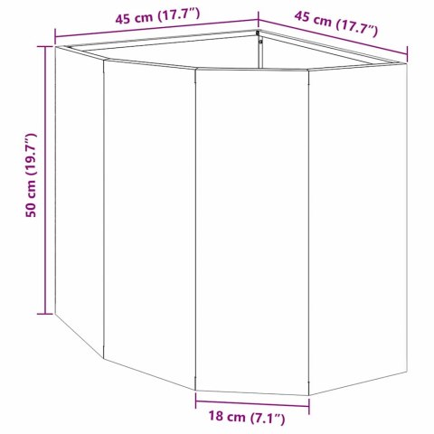 DONICZKA RÓŻNOROŻNA SREBRNY 45X45X50CM STAL GALWANIZOWANA