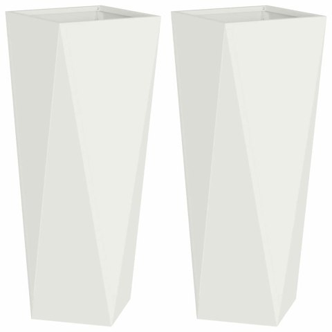 DONICA 2 SZT. BIAŁY 30X30X75CM STAL