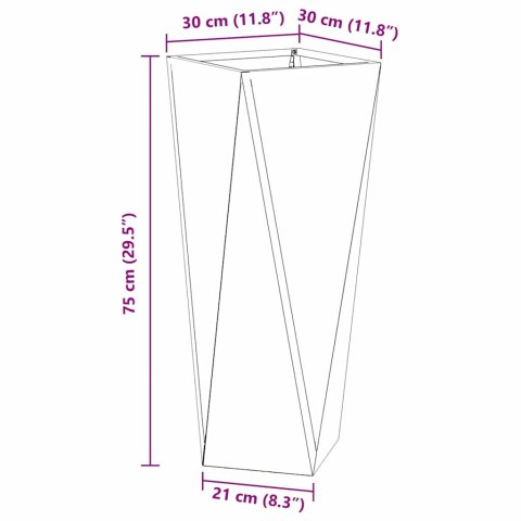 DONICA 2 SZT. CZARNY 30X30X75CM STAL