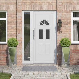 DONICA 2 SZT. SREBRNY 30X30X75CM STAL GALWANIZOWANA