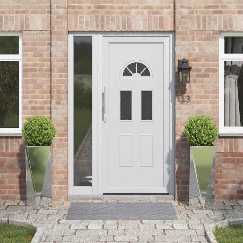 DONICA 2 SZT. SREBRNY 30X30X75CM STAL GALWANIZOWANA