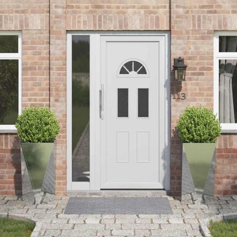 DONICA 2 SZT. SREBRNY 40X40X75CM STAL GALWANIZOWANA