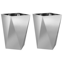 DONICA 2 SZT. SREBRNY 50X50X75CM STAL GALWANIZOWANA