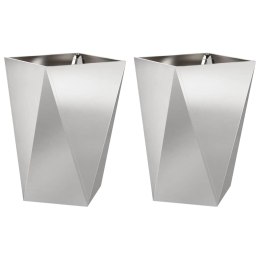 VidaXL Donica 2 pcs Srebrny 50 x 50 x 75 cm Stal nierdzewna