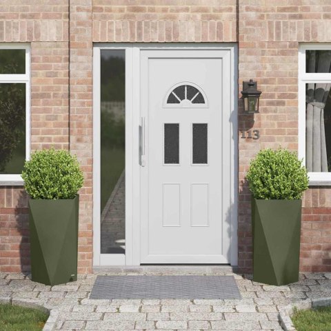 VidaXL Donica 2 pcs Zielony oliwkowy 40 x 40 x 75 cm Stal