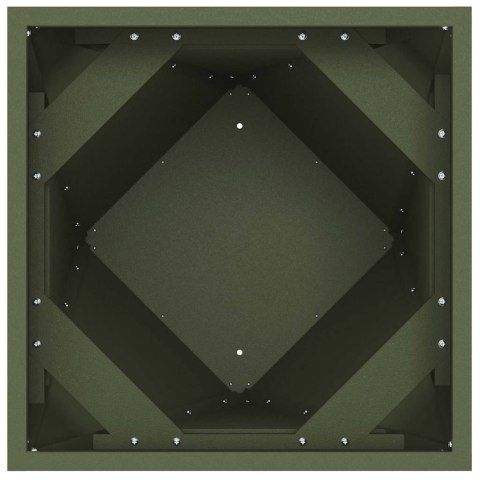 VidaXL Donica 2 pcs Zielony oliwkowy 40 x 40 x 75 cm Stal