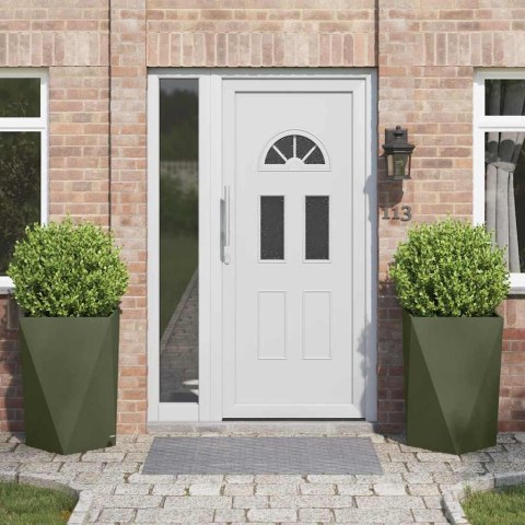 VidaXL Donica 2 pcs Zielony oliwkowy 50 x 50 x 75 cm Stal