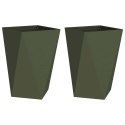 VidaXL Donica 2 pcs Zielony oliwkowy 50 x 50 x 75 cm Stal