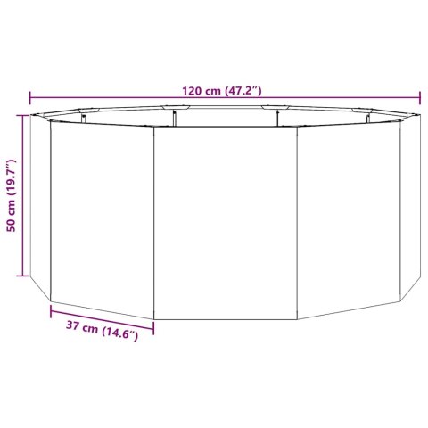 VidaXL Donica Srebrny 120 x 120 x 50 cm Stal nierdzewna