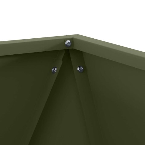 VidaXL Donica 2 pcs Zielony oliwkowy 50 x 50 x 50 cm Stal
