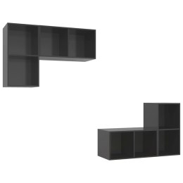 WISZĄCE SZAFKI TV 4 SZT. POŁYSK SZARE