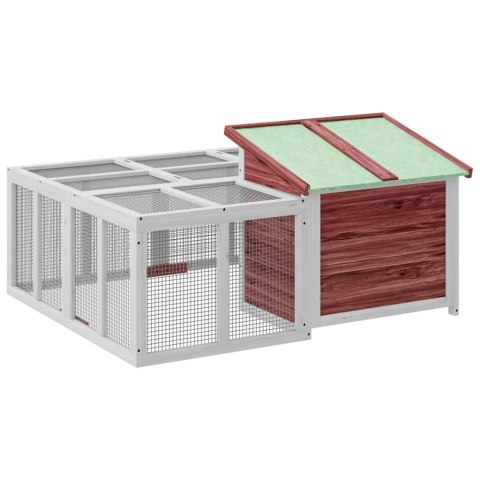 KLATKA DLA KRÓLIKÓW MOKKA 144X123X67,5CM DREWNO SOSNOWE