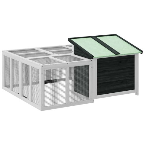 KLATKA DLA KRÓLIKÓW SZARA 144X123X67,5CM DREWNO SOSNOWE