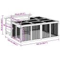 KLATKA DLA KRÓLIKÓW SZARA 144X123X67,5CM DREWNO SOSNOWE