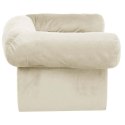 VidaXL Sofa dla psa, z szufladą, kremowa, 75x50x38 cm, pluszowa