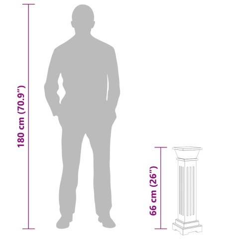 KLASYCZNY KWIETNIK W KSZTAŁCIE KOLUMNY SZARY 17X17X66CM