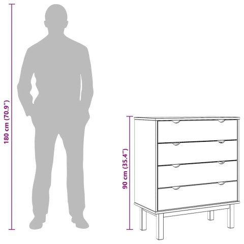 KOMODA OTTA 76,5X39,5X90CM DREWNO SOSNOWE BRĄZOWO-BIAŁA
