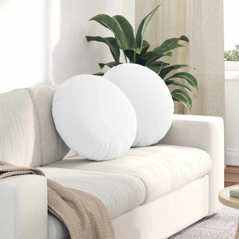 PODUSZKI NA SIEDZISKA 2 SZT. BIAŁY Ø50X19CM TKANINA