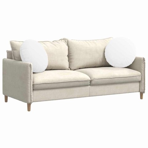 PODUSZKI NA SIEDZISKA 2 SZT. BIAŁY Ø50X19CM TKANINA