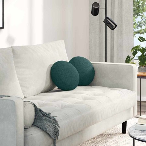 PODUSZKI NA SIEDZISKA 2 SZT. CIEMNA ZIELEŃ Ø30X13CM TKANINA