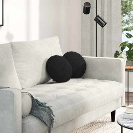 PODUSZKI NA SIEDZISKA 2 SZT. CZARNY Ø30X13CM TKANINA