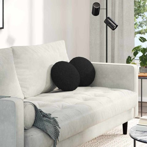 PODUSZKI NA SIEDZISKA 2 SZT. CZARNY Ø30X13CM TKANINA