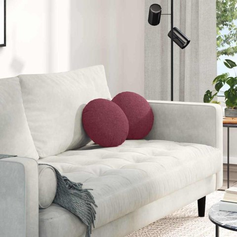 PODUSZKI NA SIEDZISKA 2 SZT. CZERWONE WINO Ø30X13CM TKANINA