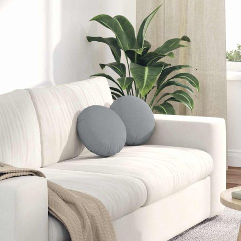 PODUSZKI NA SIEDZISKA 2 SZT. JASNOSZARY Ø30X13CM TKANINA