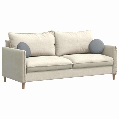 PODUSZKI NA SIEDZISKA 2 SZT. JASNOSZARY Ø30X13CM TKANINA