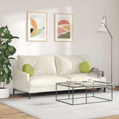 PODUSZKI NA SIEDZISKA 2 SZT. JASNOZIELONY Ø30X13CM TKANINA