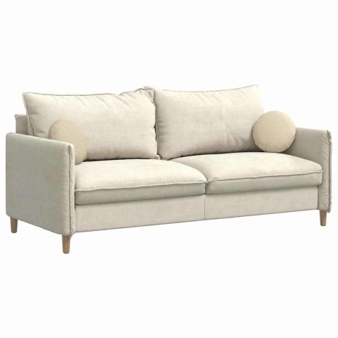 PODUSZKI NA SIEDZISKA 2 SZT. KREMOWY Ø30X13CM TKANINA