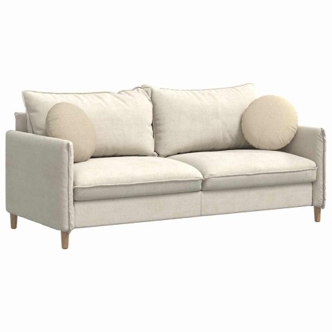 PODUSZKI NA SIEDZISKA 2 SZT. KREMOWY Ø40X13CM TKANINA