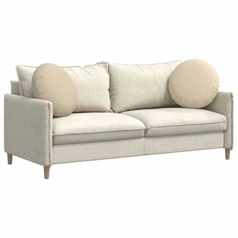 PODUSZKI NA SIEDZISKA 2 SZT. KREMOWY Ø50X19CM TKANINA