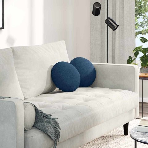 PODUSZKI NA SIEDZISKA 2 SZT. NIEBIESKI Ø30X13CM TKANINA