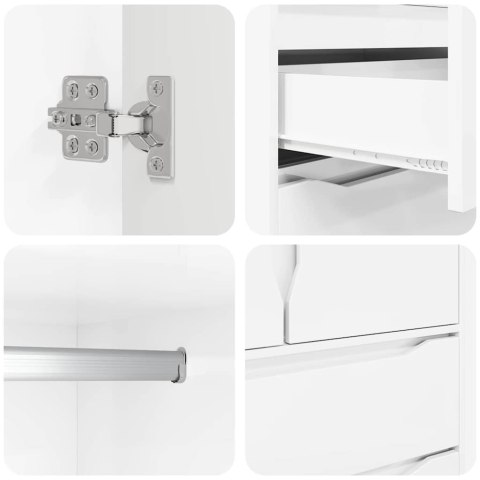 SZAFKA ŁAZIENKOWA POŁYSK BIAŁY 79,5X49X156CM