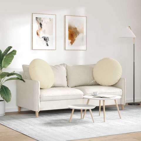 PODUSZKI NA SIEDZISKA 2 SZT. KREMOWY Ø60X21CM TKANINA