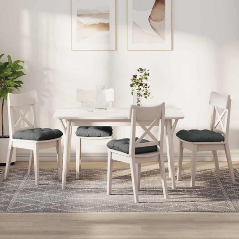 PODUSZKI NA SIEDZISKA 4 SZT. CIEMNOSZARY 45X45X12CM TKANINA