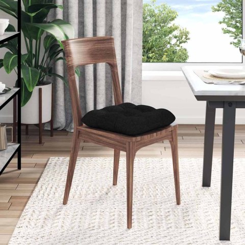 PODUSZKI NA SIEDZISKA 4 SZT. CZARNY 45X45X12CM TKANINA