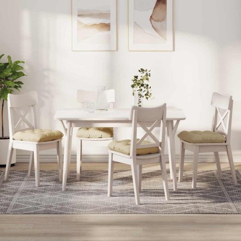 PODUSZKI NA SIEDZISKA 4 SZT. KREMOWY 45X45X12CM TKANINA