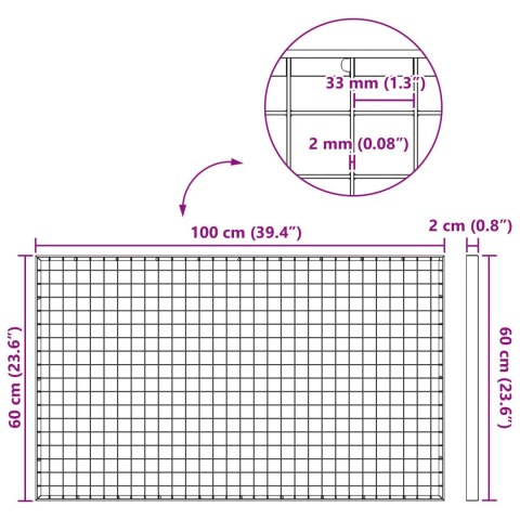 RUSZT SREBRNY 100X60X2CM STAL OCYNKOWANA NA GORĄCO