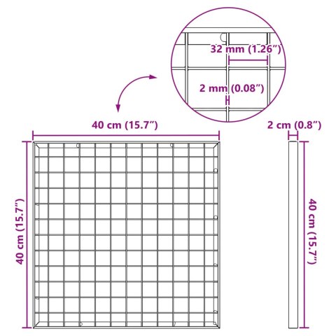 RUSZT SREBRNY 40X40X2CM STAL OCYNKOWANA NA GORĄCO