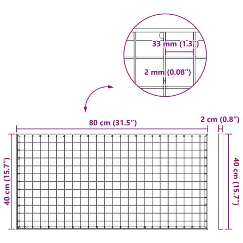 RUSZT SREBRNY 80X40X2CM STAL OCYNKOWANA NA GORĄCO