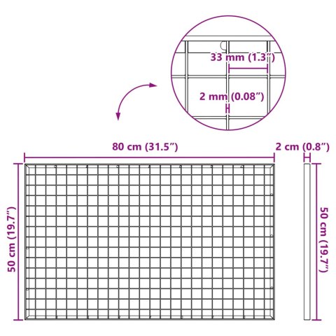 RUSZT SREBRNY 80X50X2CM STAL OCYNKOWANA NA GORĄCO