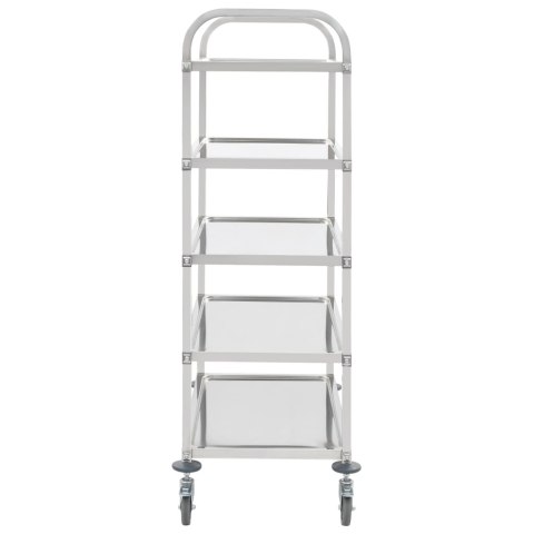 5-POZIOMOWY WÓZEK KELNERSKI 107X55X147CM STAL NIERDZEWNA